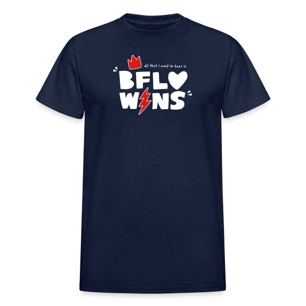 BFLO WINS (Red) Gildan Ultra Cotton Adult T-Shirt - navy