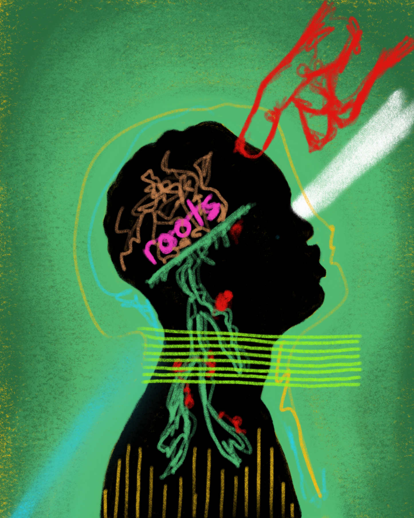 Green Silhouette Art Print