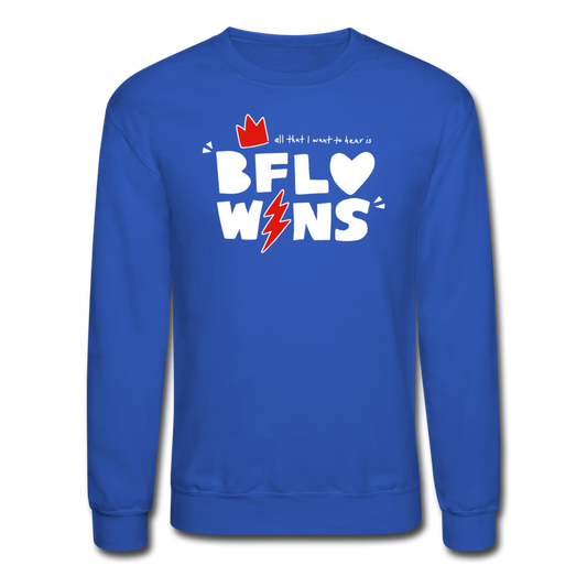 BFLO WINS (Red) Crewneck Sweatshirt - royal blue