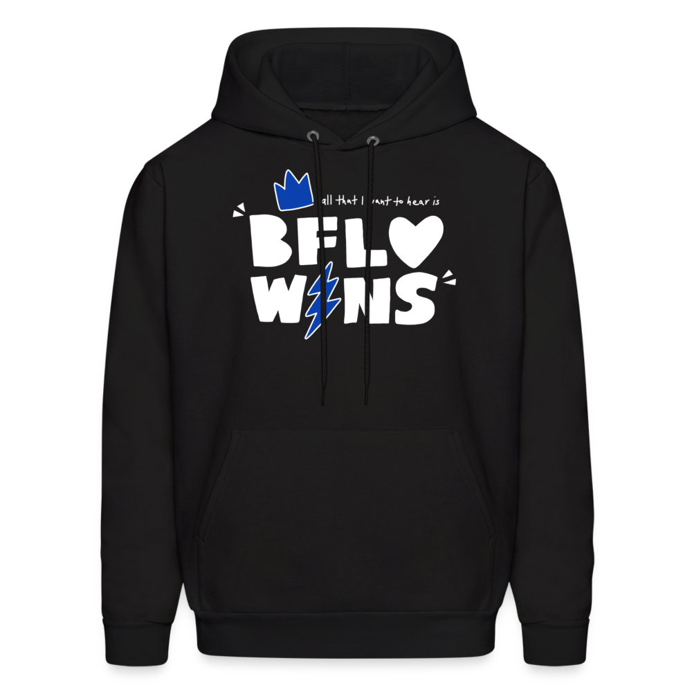 ALT> Bflo Wins - Men's Red Hoodie - black