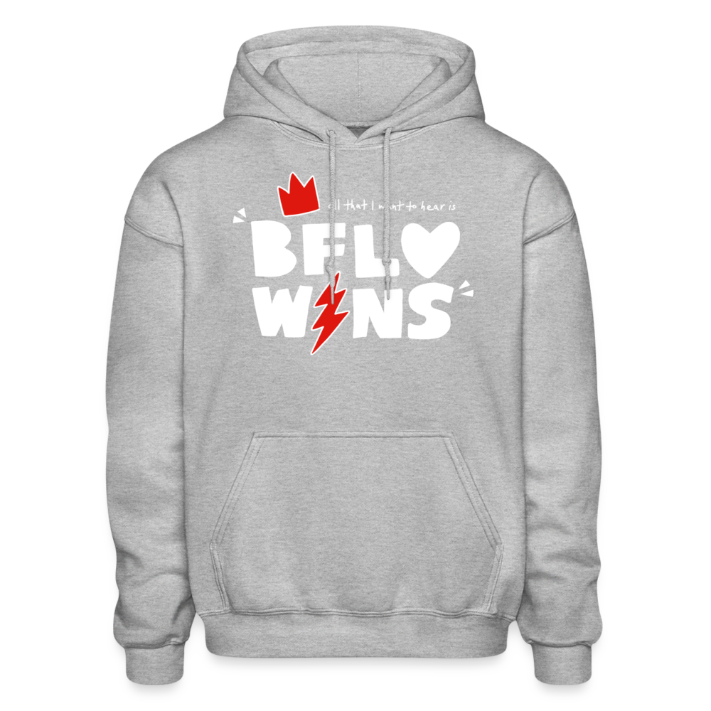 BFLO WINS (Red) - Gildan Heavy Blend Adult Hoodie - heather gray