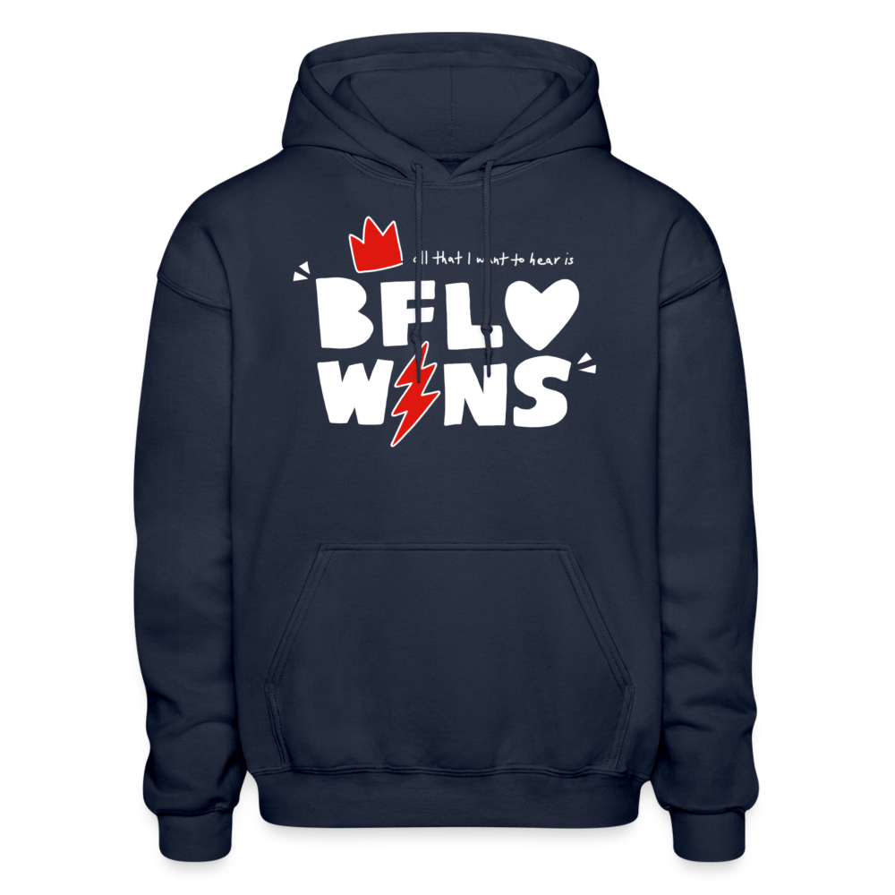 BFLO WINS (Red) - Gildan Heavy Blend Adult Hoodie - navy