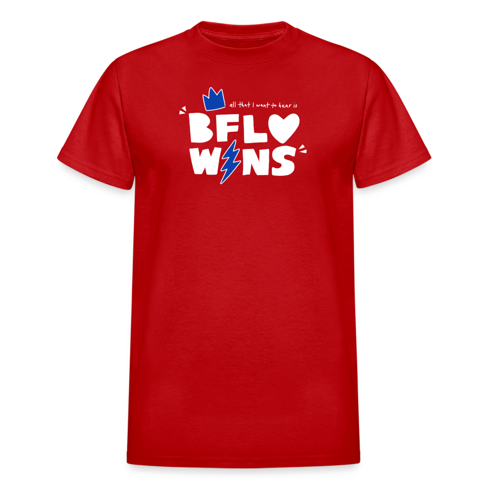 BFLO WINS (Blue) Gildan Ultra Cotton Adult T-Shirt - red