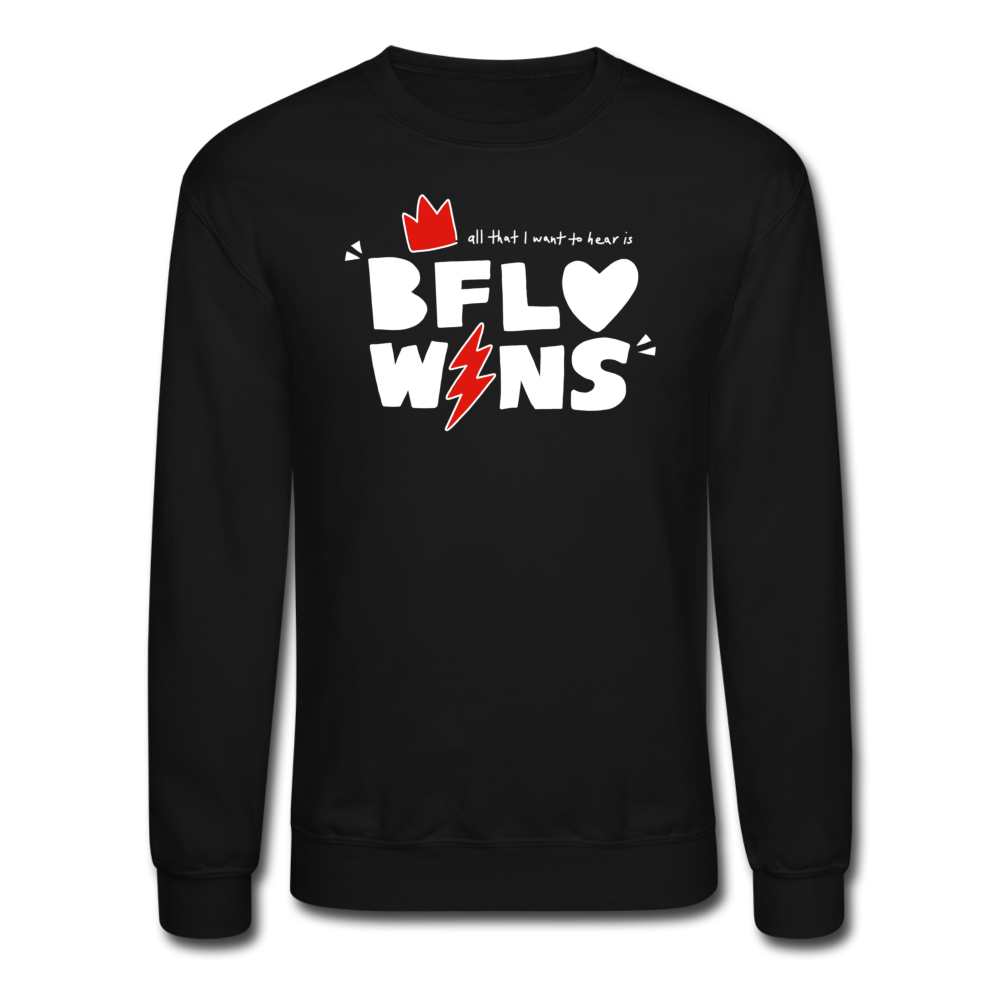 BFLO WINS (Red) Crewneck Sweatshirt - black