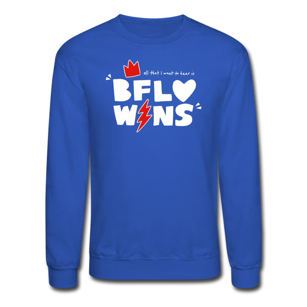 BFLO WINS (Red) Crewneck Sweatshirt - royal blue