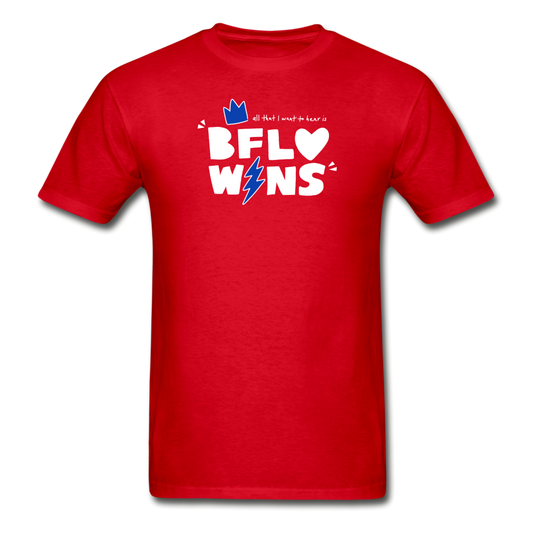 BFLO WINS (Blue) Gildan Ultra Cotton Adult T-Shirt - red