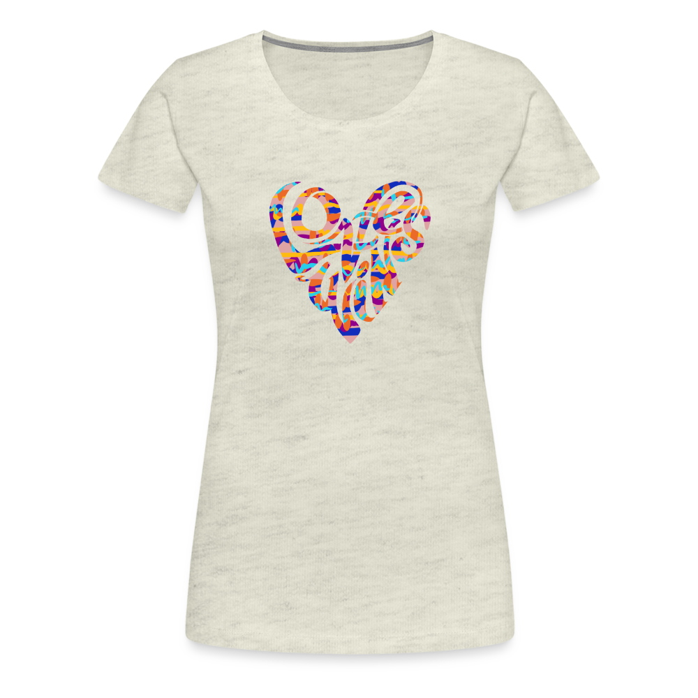 Love Wins Heart (Women’s) Premium T-Shirt - heather oatmeal